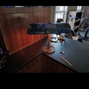 Desk lamp made from Ford valve cover